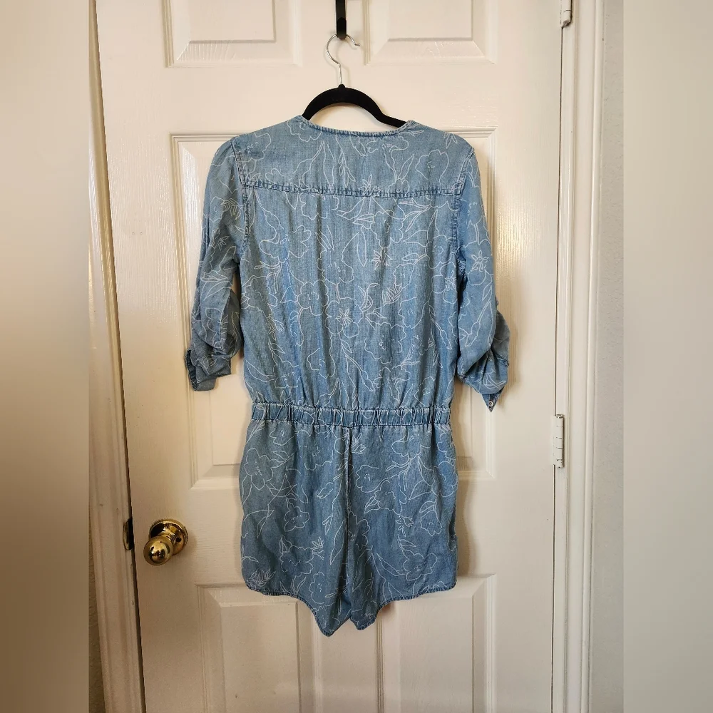 Cloth & Stone Light Blue Floral Jumpsuit Romper Floral XS